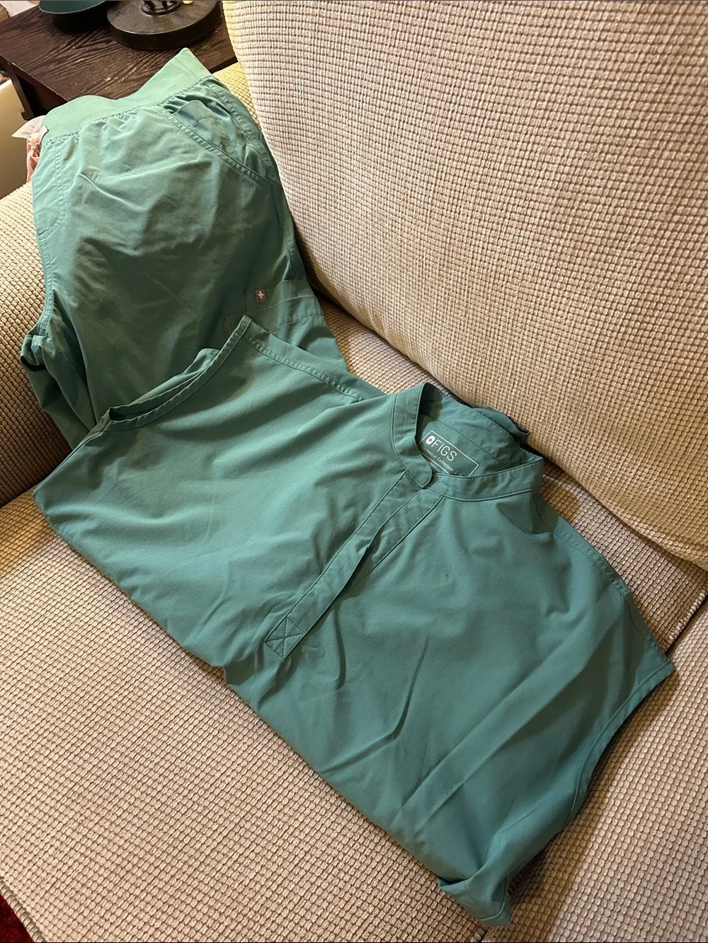 Figs Jade Green Medical Scrub Top and Pants